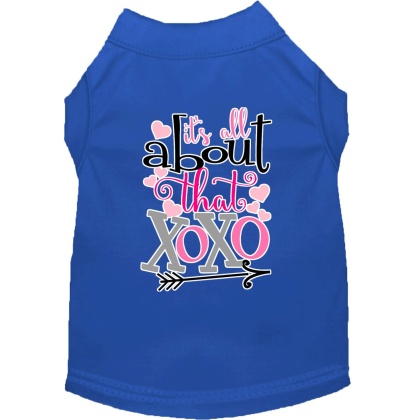 All about that XOXO Screen Print Dog Shirt Blue Lg