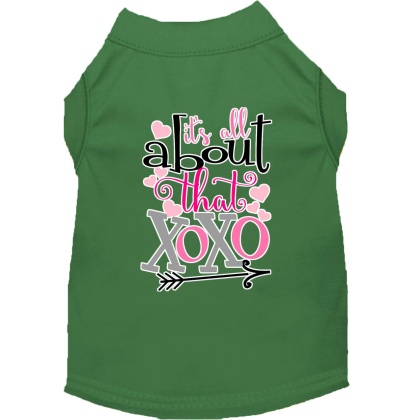 All about that XOXO Screen Print Dog Shirt Green Lg