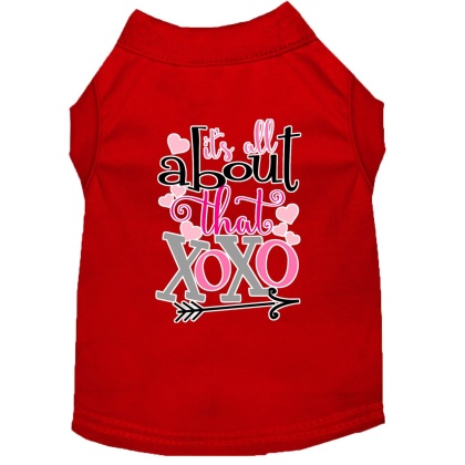 All about that XOXO Screen Print Dog Shirt Red Lg