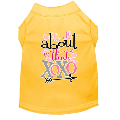 All about that XOXO Screen Print Dog Shirt Yellow Lg