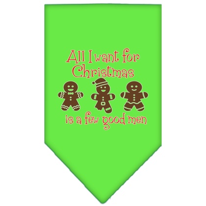 All I want is a Few Good Men Screen Print Bandana Lime Green Large