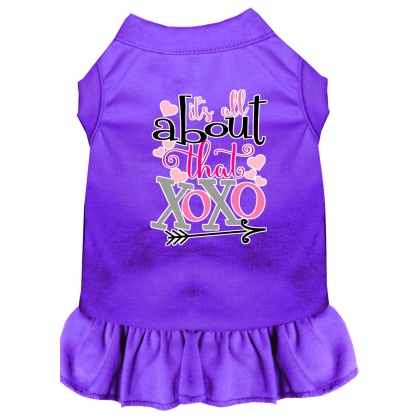 All about the XOXO Screen Print Dog Dress Purple 4X