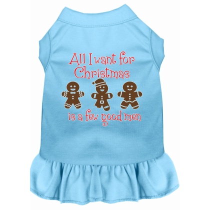 All I want is a Few Good Men Screen Print Dog Dress Baby Blue 4X