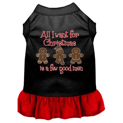 All I want is a Few Good Men Screen Print Dog Dress Black with Red 4X