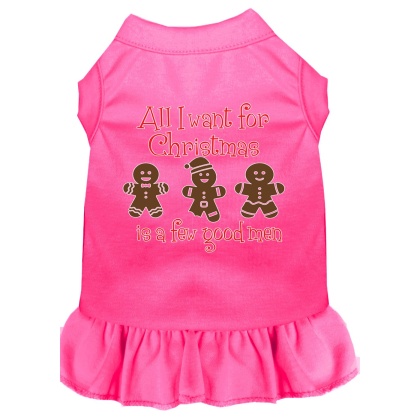 All I want is a Few Good Men Screen Print Dog Dress Bright Pink 4X