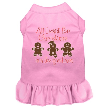 All I want is a Few Good Men Screen Print Dog Dress Light Pink 4X