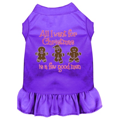 All I want is a Few Good Men Screen Print Dog Dress Purple 4X