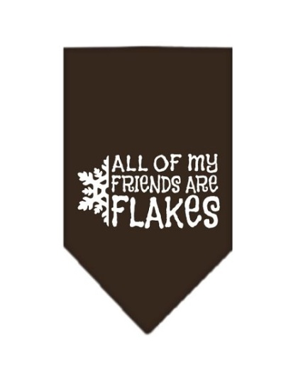 All my Friends are Flakes Screen Print Bandana Cocoa Large