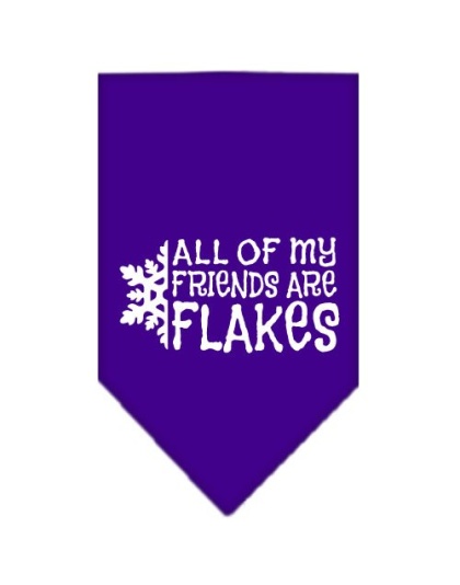 All my Friends are Flakes Screen Print Bandana Purple Large