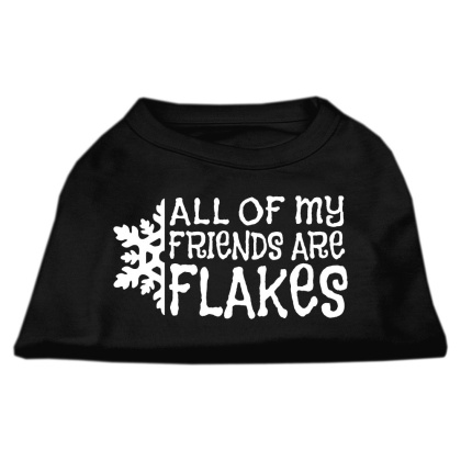 All my friends are Flakes Screen Print Shirt Black L