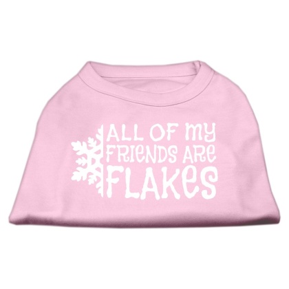 All my friends are Flakes Screen Print Shirt Light Pink L