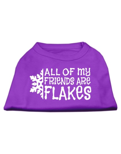 All my friends are Flakes Screen Print Shirt Purple L