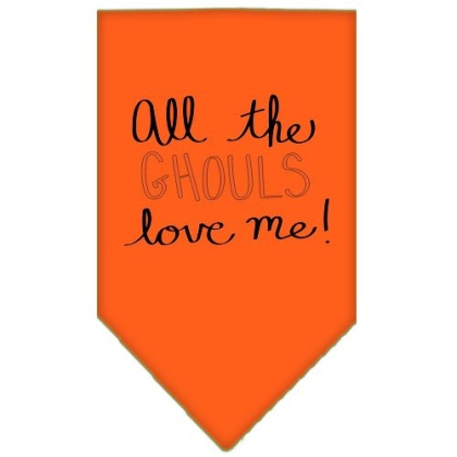 All the Ghouls Screen Print Bandana Orange Large