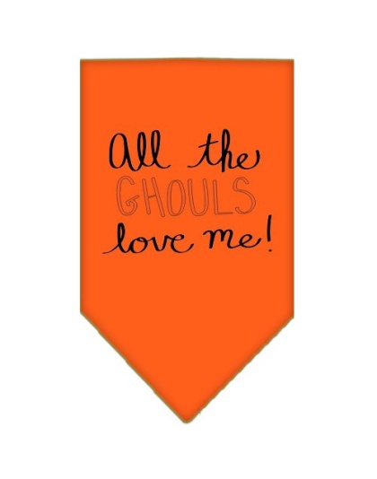 All the Ghouls Screen Print Bandana Orange Large