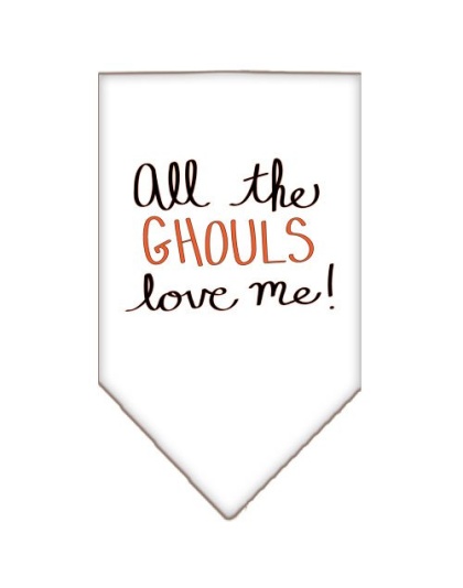 All the Ghouls Screen Print Bandana White Large