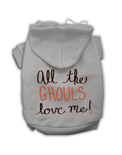 All the Ghouls Screenprint Dog Hoodie Grey L