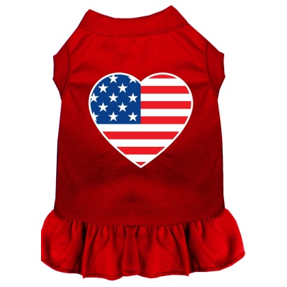 American Flag Heart Screen Print Dress Red 4X (22)