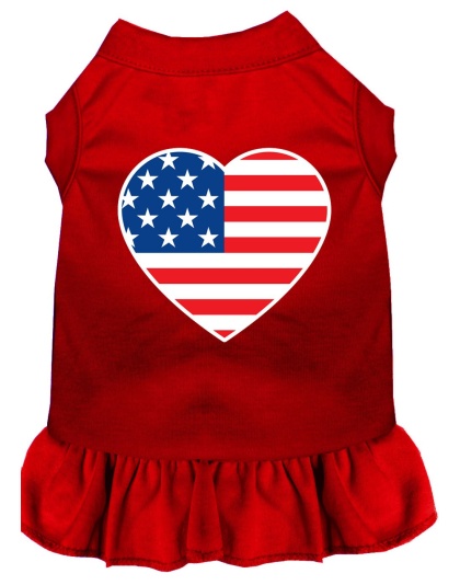 American Flag Heart Screen Print Dress Red 4X (22)