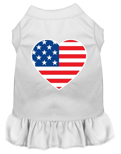 American Flag Heart Screen Print Dress White 4X (22)