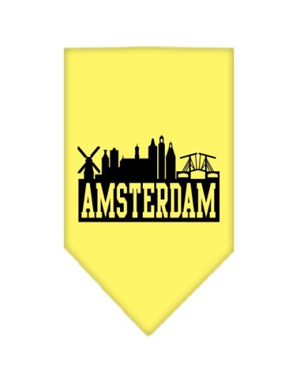 Amsterdam Skyline Screen Print Bandana Yellow Large