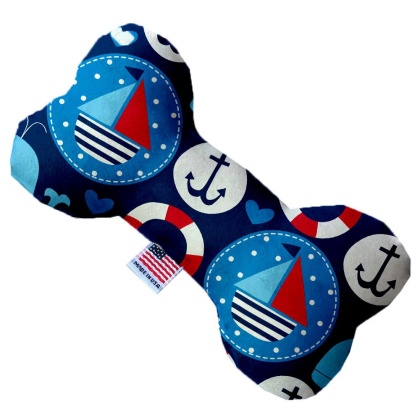 Anchors Away 10 inch Canvas Bone Dog Toy