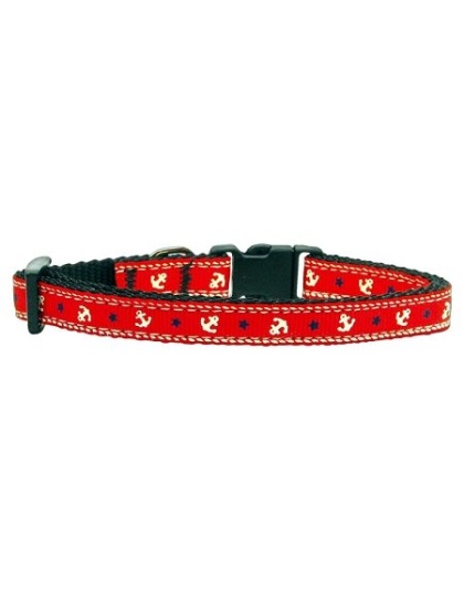 Anchors Nylon Ribbon Collar Red Small