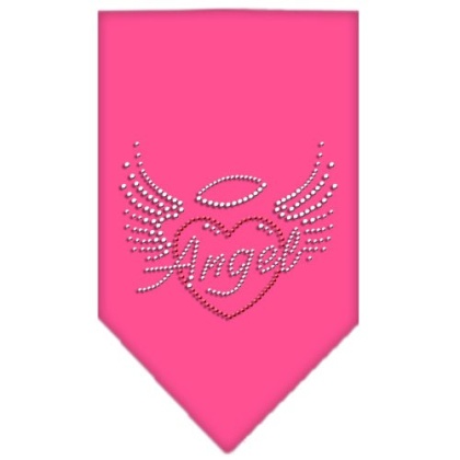 Angel Heart Rhinestone Bandana Bright Pink Large