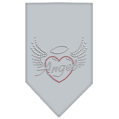 Angel Heart Rhinestone Bandana Grey Large