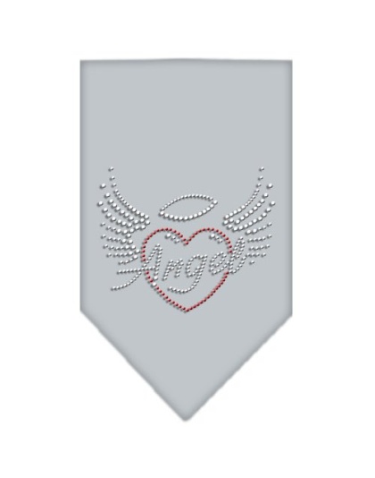 Angel Heart Rhinestone Bandana Grey Large