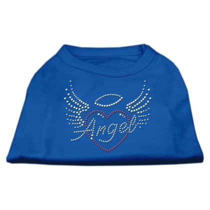 Angel Heart Rhinestone Dog Shirt Blue Lg