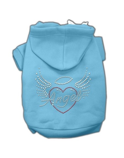 Angel Heart Rhinestone Hoodies Baby Blue L