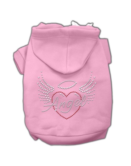 Angel Heart Rhinestone Hoodies Pink L