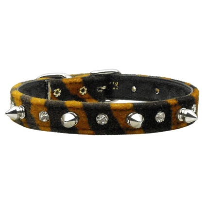 Animal Print Crystal and Spike Collars Tiger 10