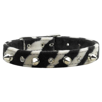 Animal Print Crystal and Spike Collars Zebra 10