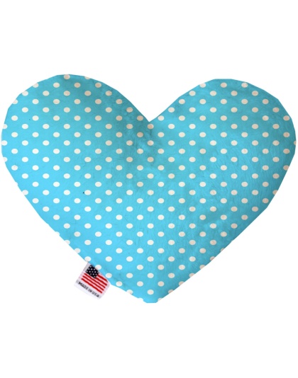 Aqua Polka Dots 6 inch Canvas Heart Dog Toy