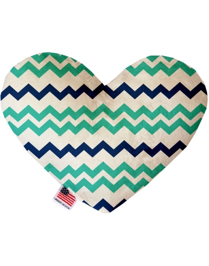 Aquatic Chevron 6 Inch Canvas Heart Dog Toy