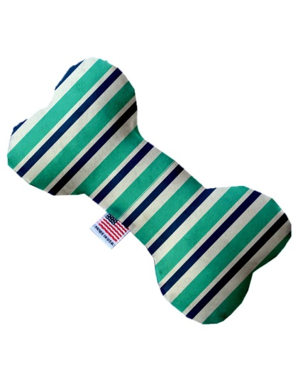 Aquatic Stripes 10 Inch Canvas Bone Dog Toy