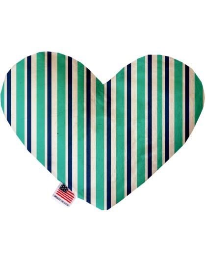 Aquatic Stripes 6 Inch Canvas Heart Dog Toy