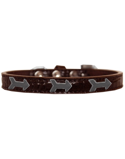 Arrows Widget Croc Dog Collar Chocolate Size 10