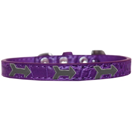 Arrows Widget Croc Dog Collar Purple Size 10