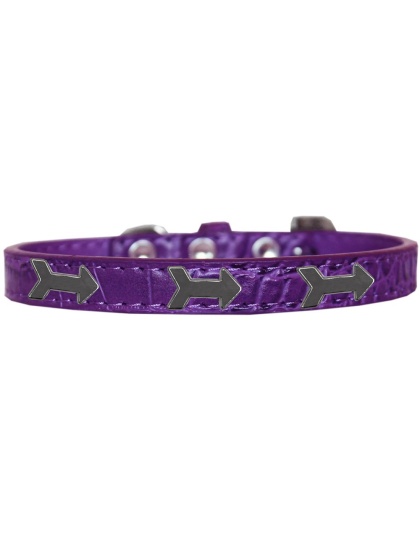 Arrows Widget Croc Dog Collar Purple Size 10