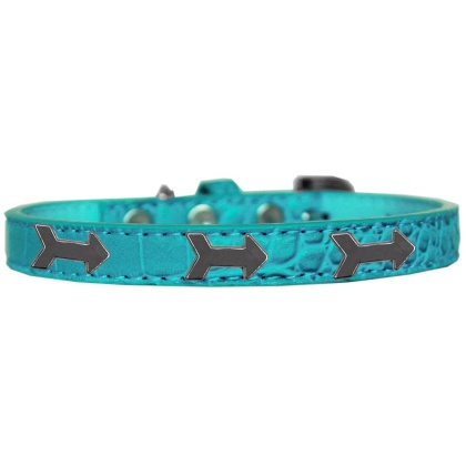 Arrows Widget Croc Dog Collar Turquoise Size 10