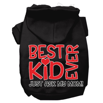 Ask My Mom Screen Print Dog Hoodie Black L