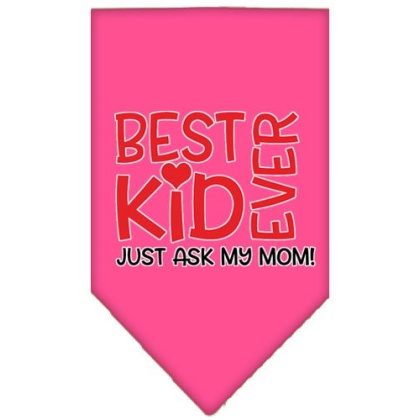 Ask My Mom Screen Print Pet Bandana Bright Pink Large