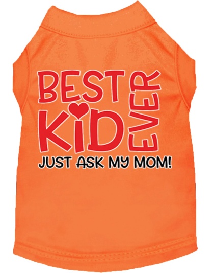 Ask My Parents Screen Print Dog Shirt Orange Lg