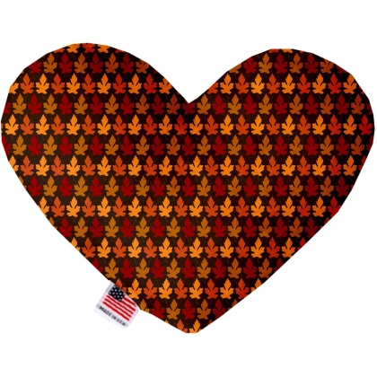 Autumn Leaves 6 Inch Canvas Heart Dog Toy