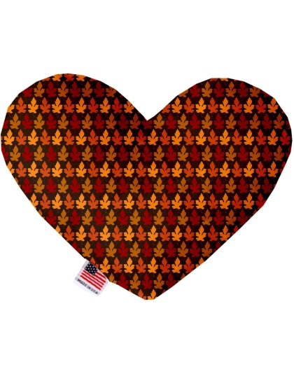 Autumn Leaves 6 Inch Canvas Heart Dog Toy