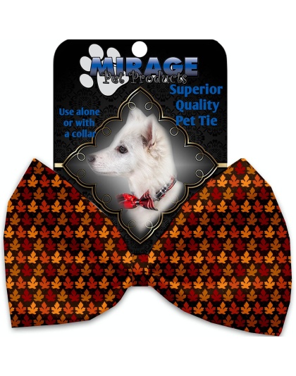 Autumn Leaves Pet Bow Tie Collar Accessory with Velcro