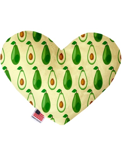 Avocado Paradise 6 Inch Canvas Heart Dog Toy