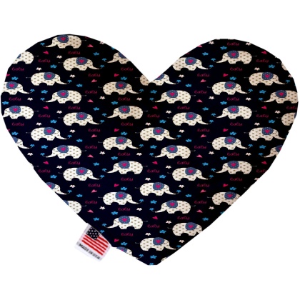 Baby Elephants 6 inch Canvas Heart Dog Toy